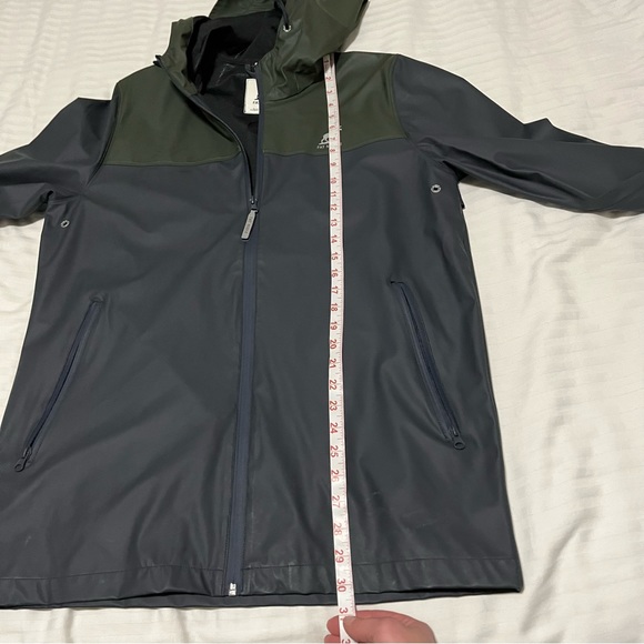 Fat Moose Hooded Rain Jacket Black /Green size Small - Picture 12 of 16